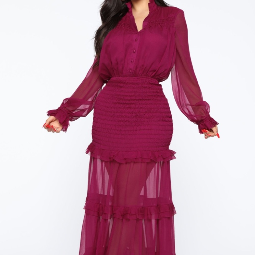 Fashion Nova Home Run Maxi Dress XL Plum